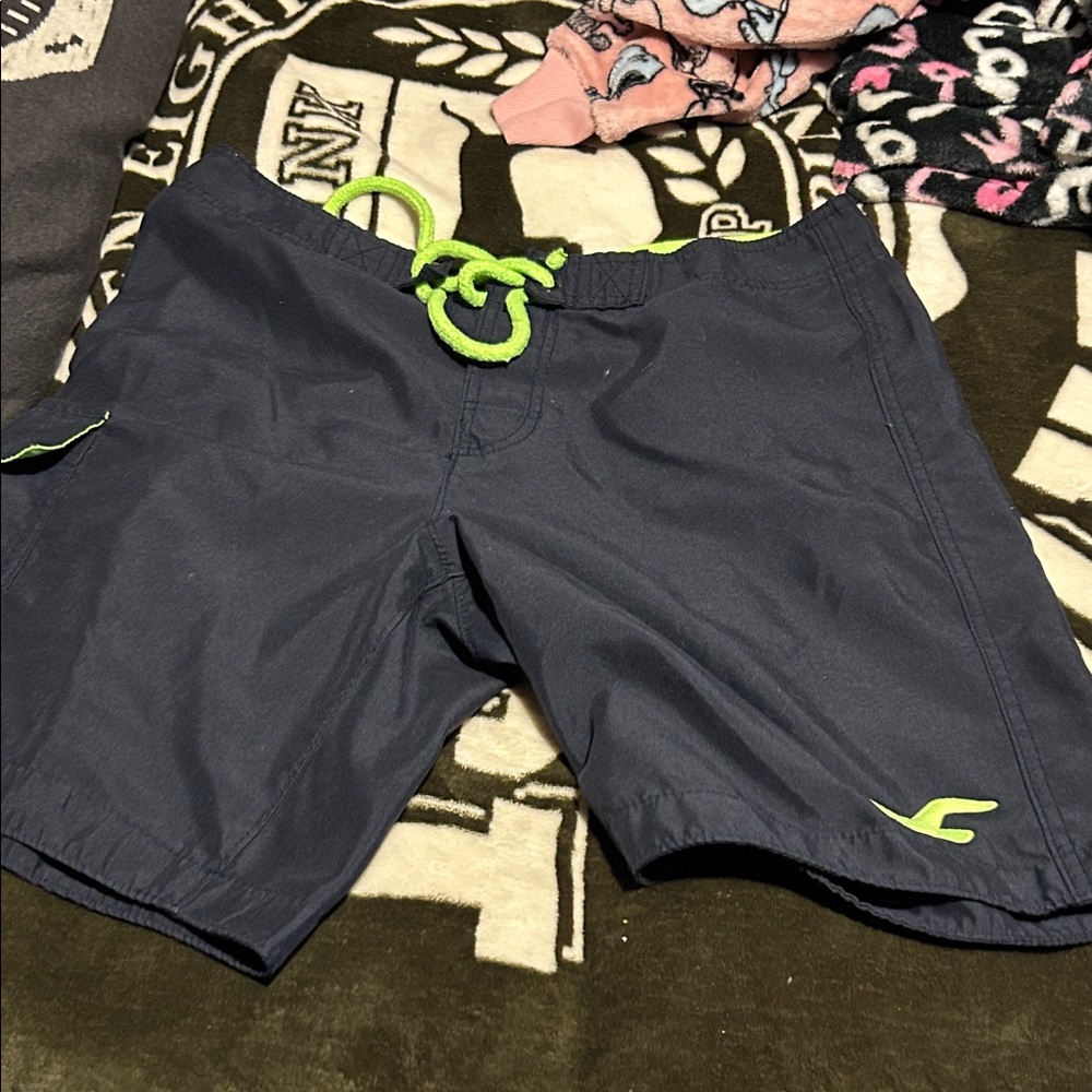 Hollister Black and Neon GreenShorts